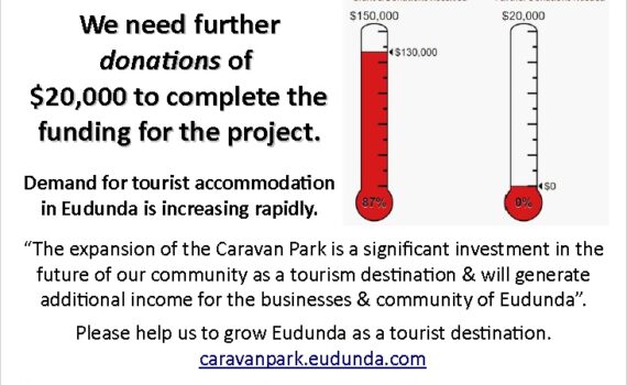 Eudunda Caravan Park - Cabins Appeal - Donation Request Flyer