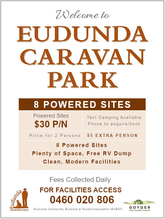 Welcome Sign - Eudunda Caravan Park